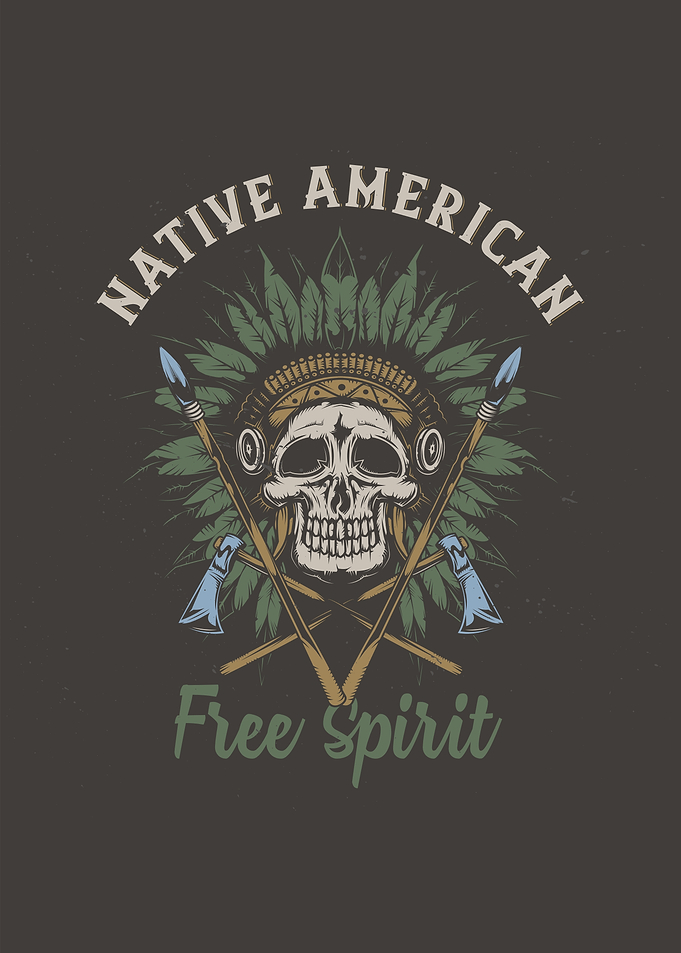 Native American Free Spirit Skull