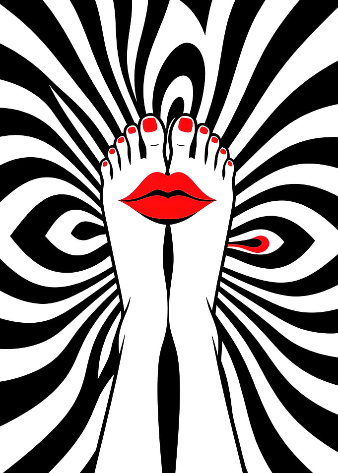 Abstract Feet and Lips Illustration