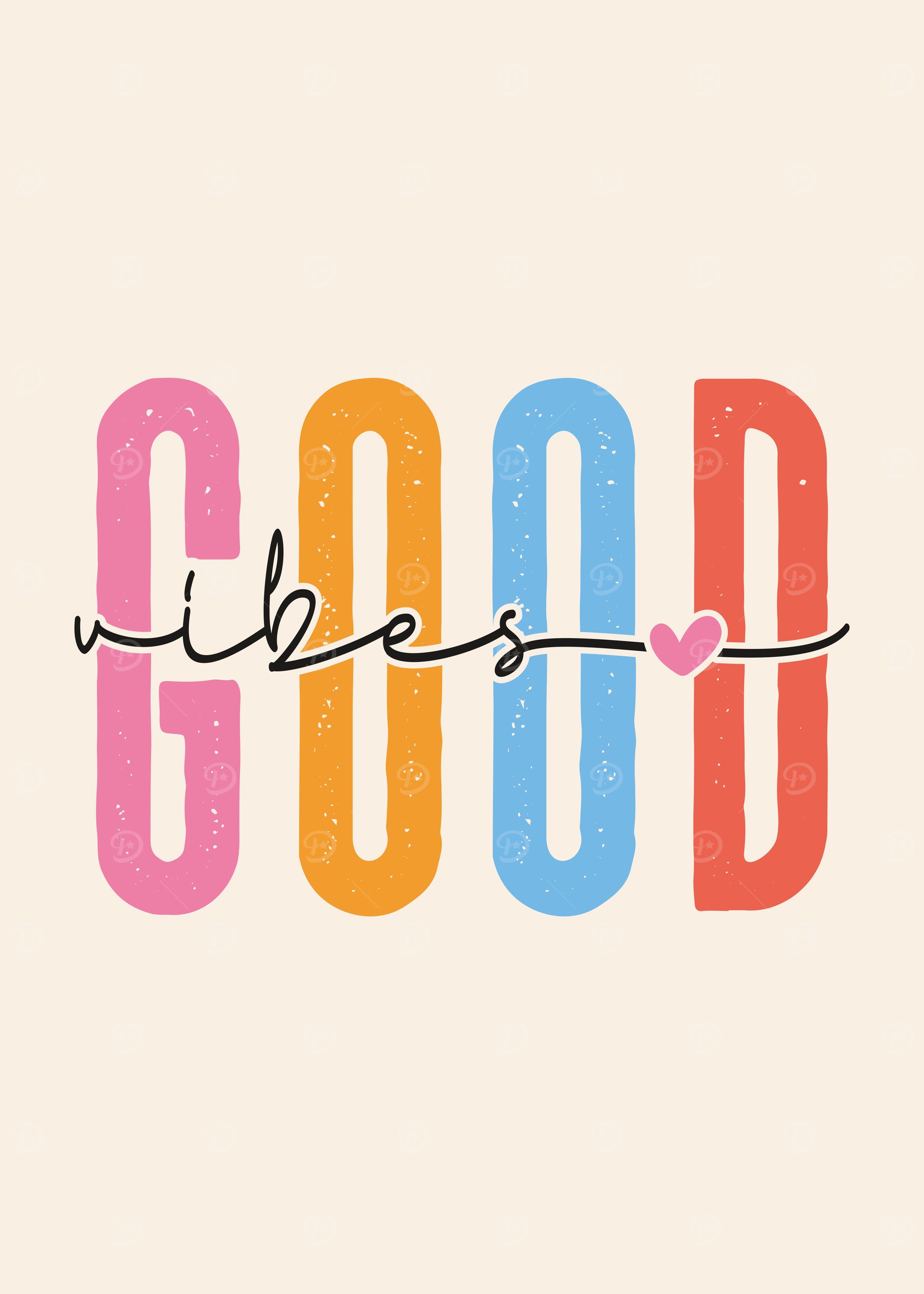 Good Vibes Colorful Text Art