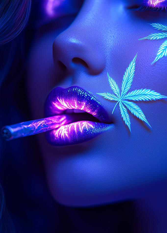 Stoner Girl with Marijuana Cannabis