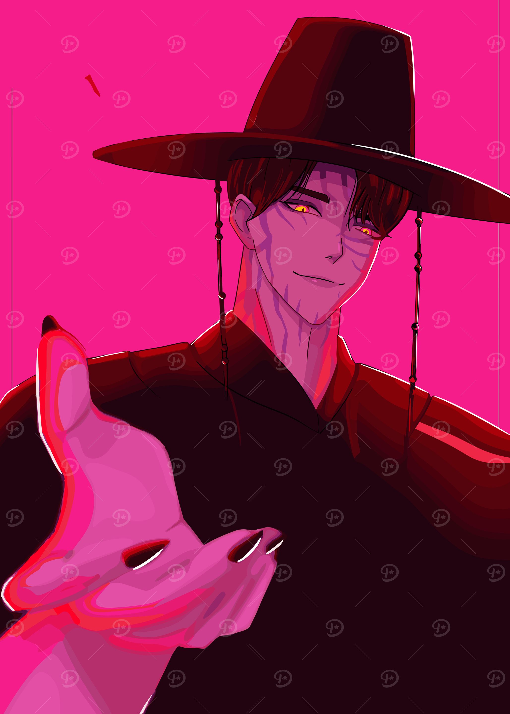 Korean Manhwa Character in Pink
