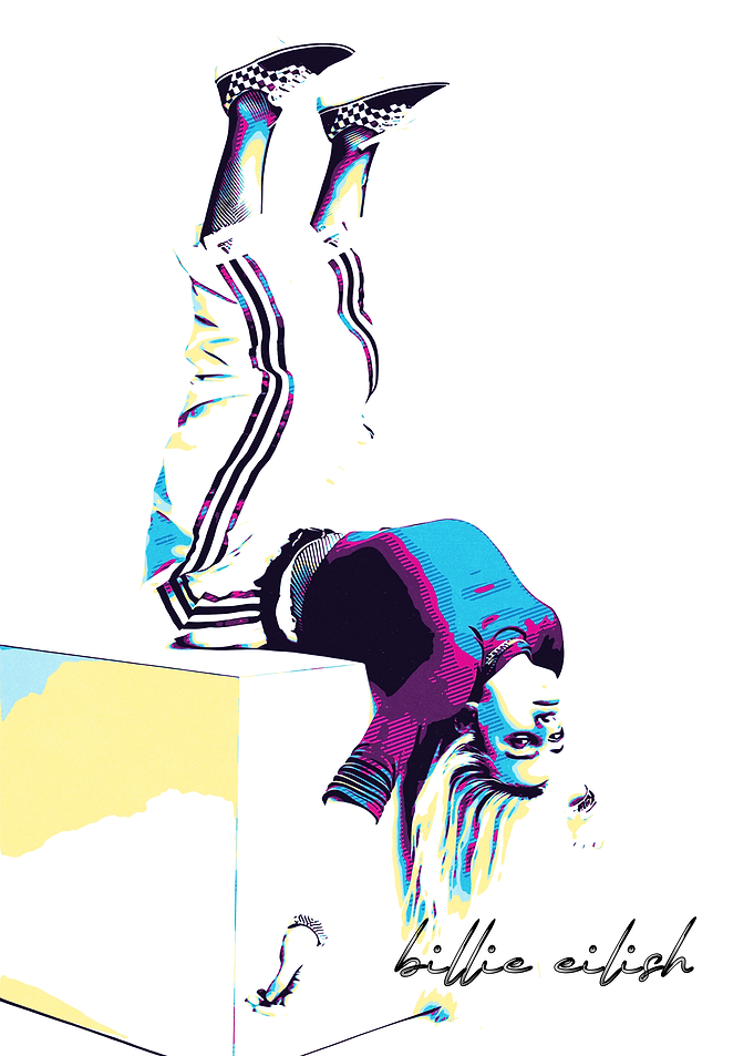 Billie Eilish Upside Down Portrait