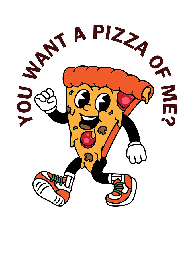 Cartoon Pizza Slice Character