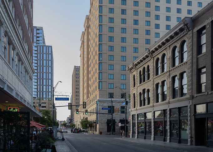 Downtown San Antonio view of Houston Street