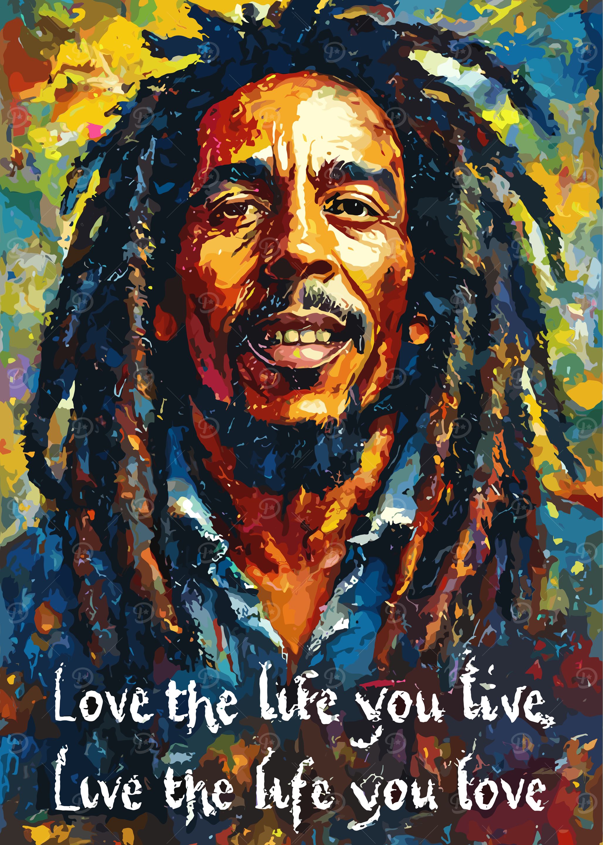 Bob Marley Colorful Portrait
