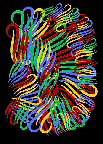 Abstract Swirls on Black