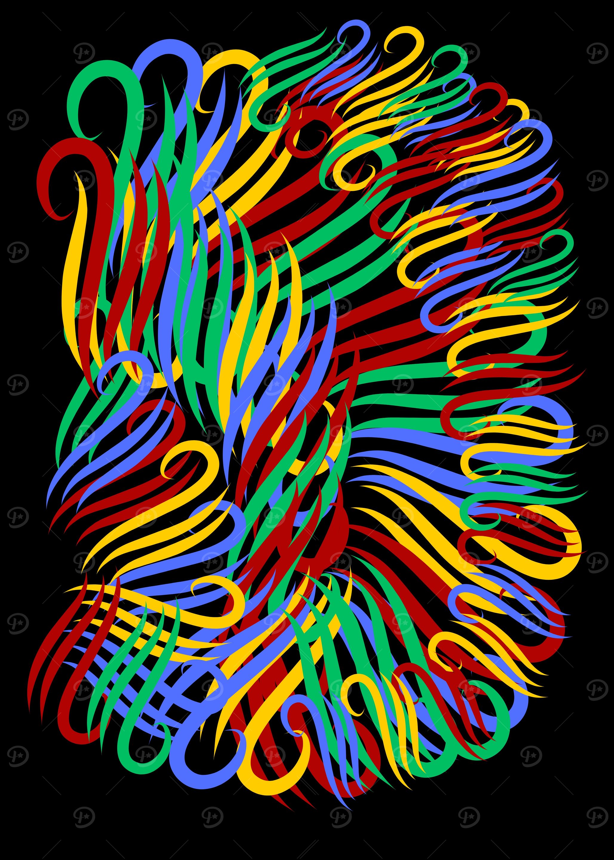 Abstract Swirls on Black