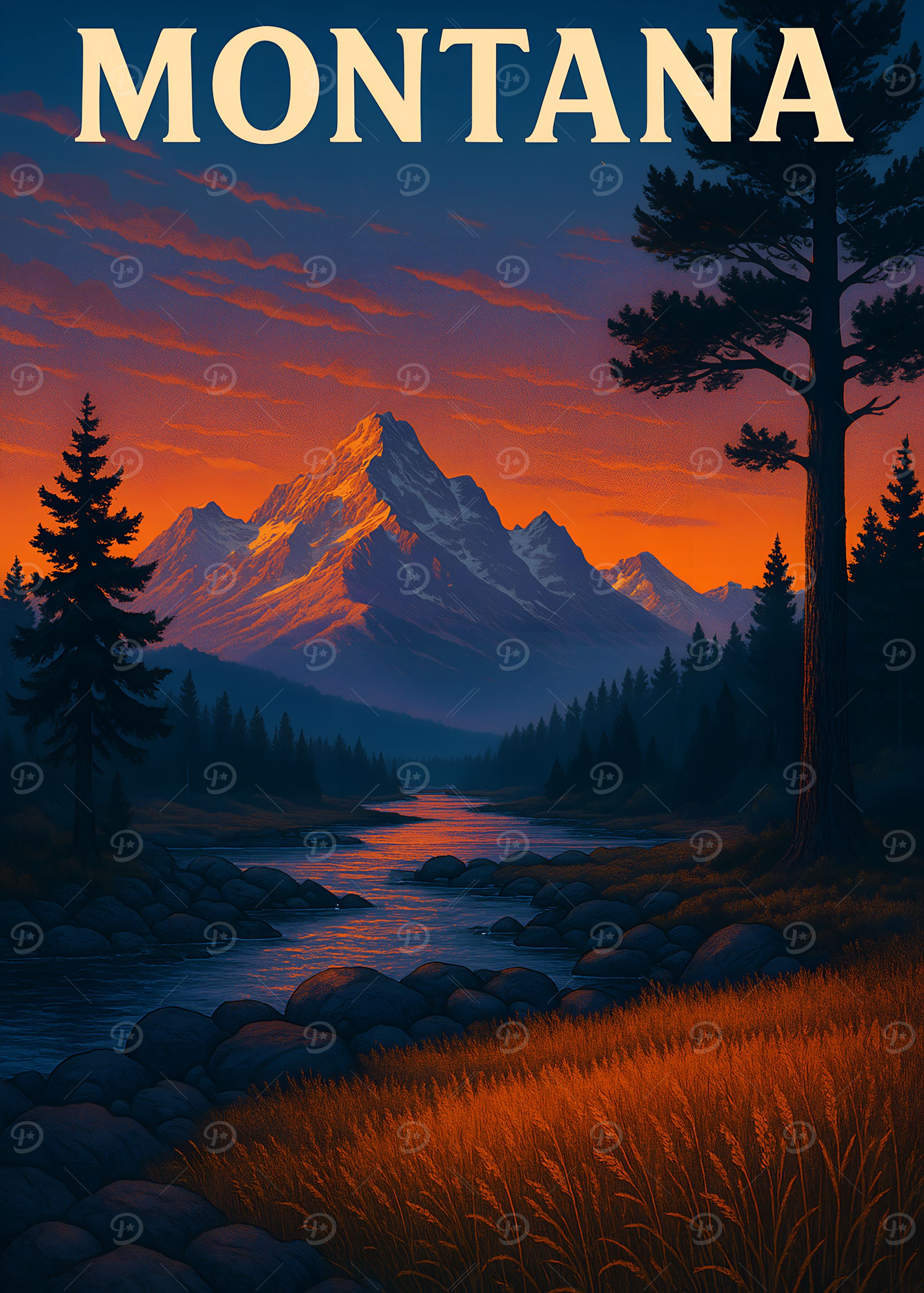 Montana Landscape at Sunset