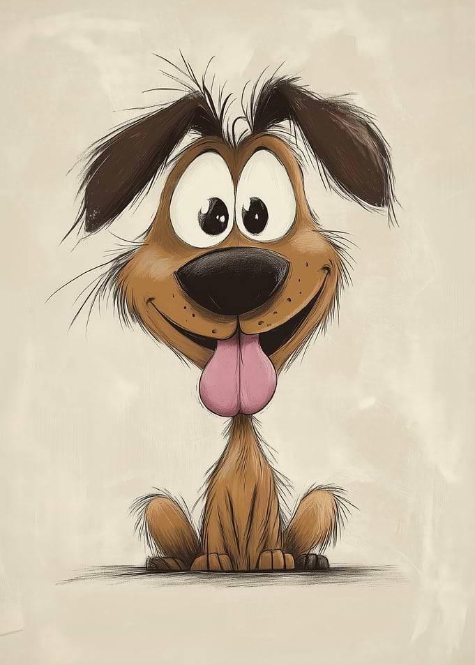 Cartoon Dog with Tongue Out