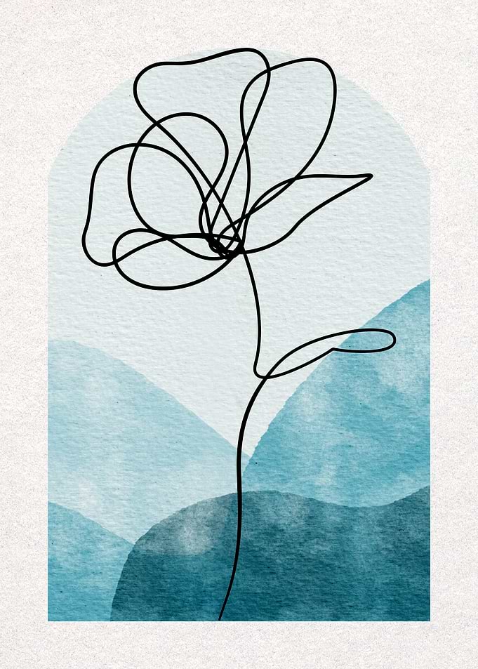Minimalist Flower Line Art