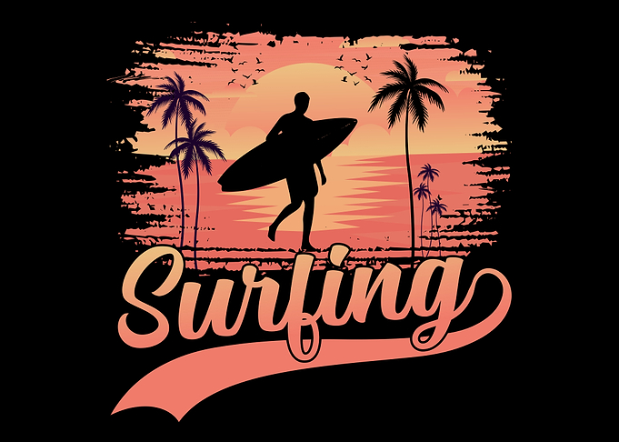 Surfing Silhouette at Sunset