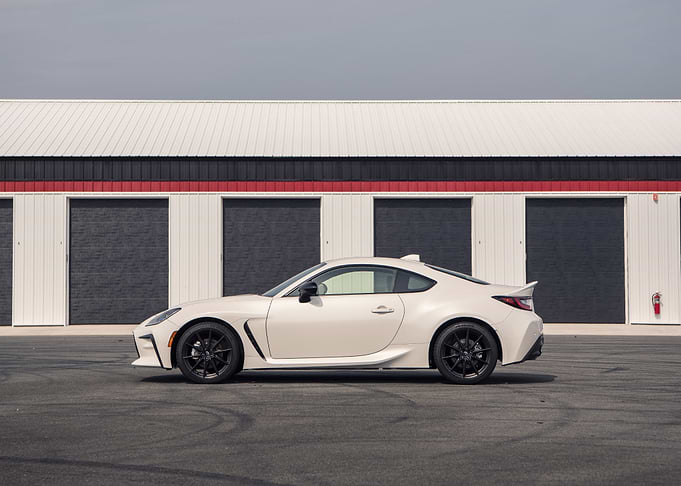 White Sports Car Side View