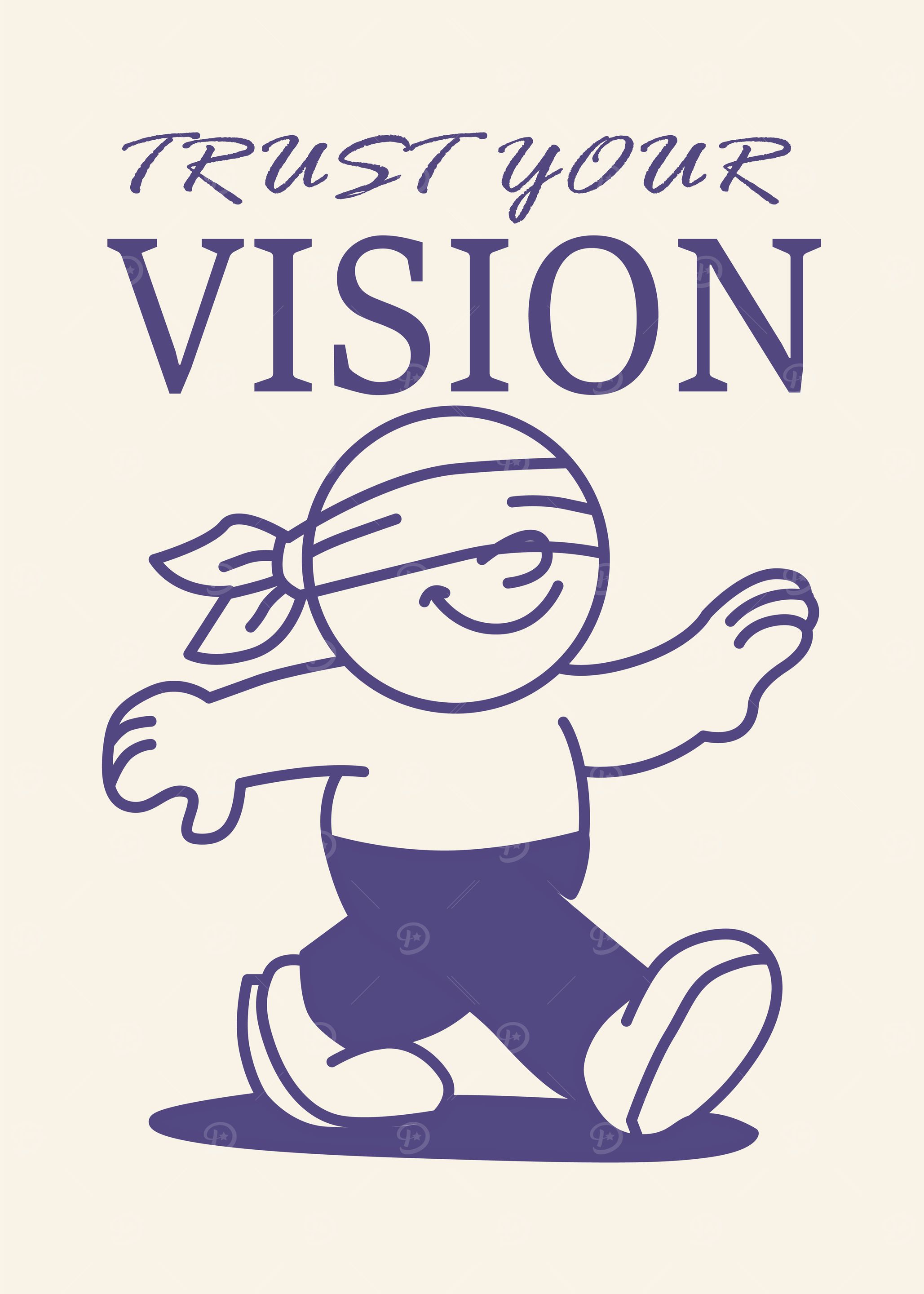 Trust Your Vision Cartoon Illustration