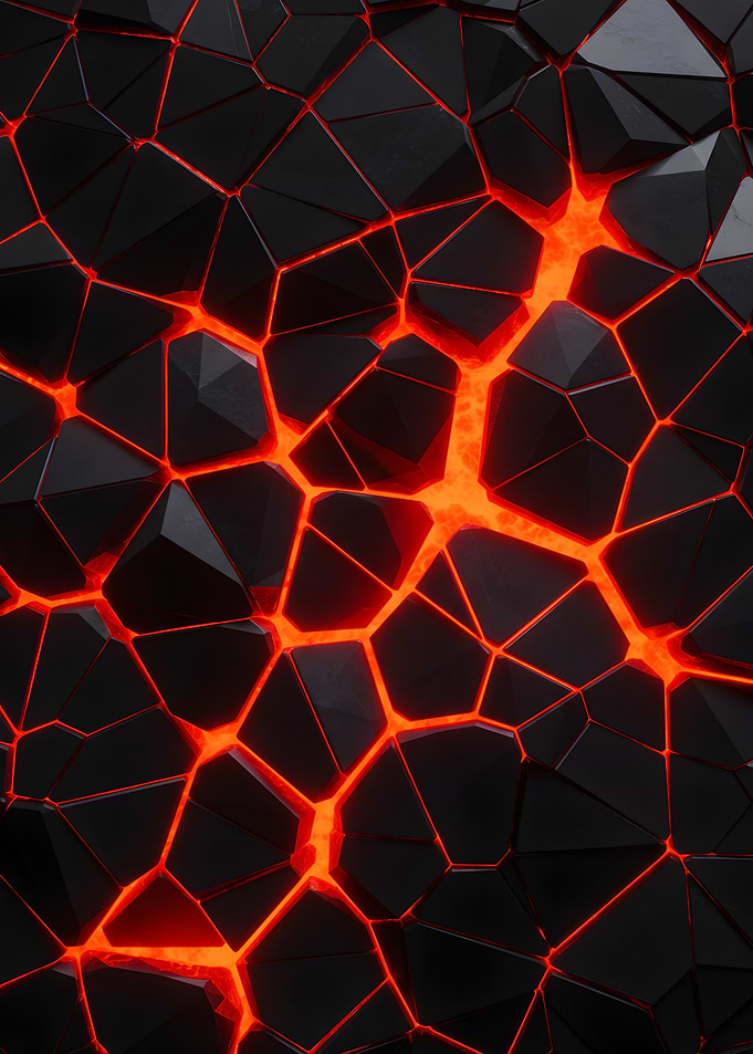 Abstract Black and Red Cracked Surface