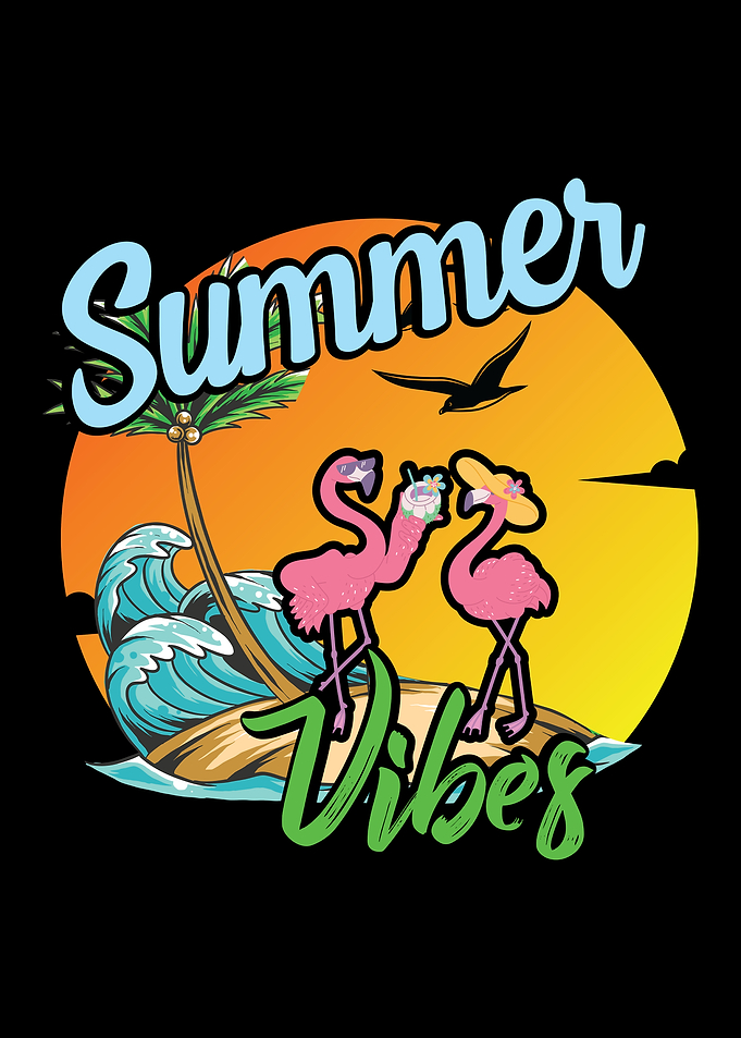 Summer Vibes Flamingo Island Graphic