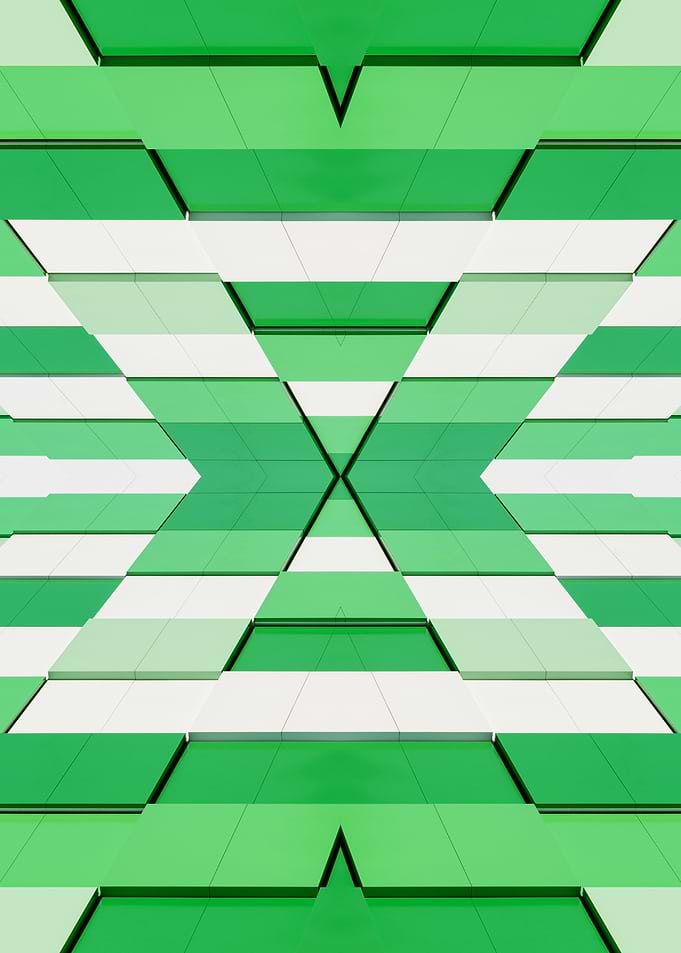 Data Grid, Digital Symmetry in Green and White