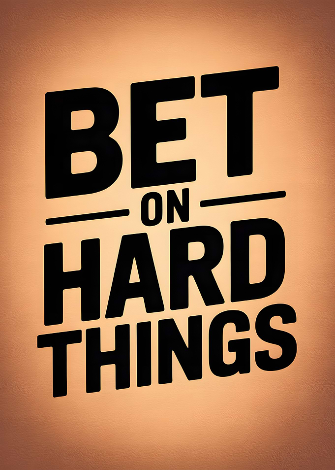 Bet on Hard Things Text Art