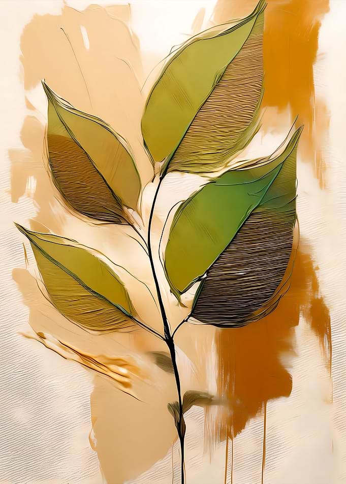 Abstract Leaves Painting