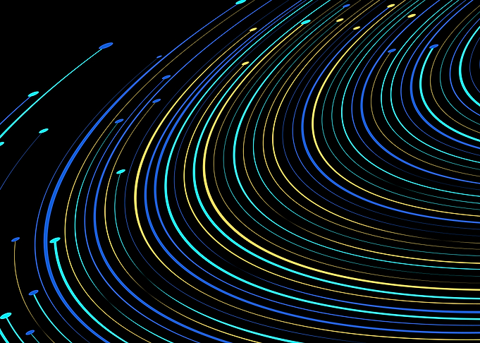 Abstract Curved Lines on Black Background