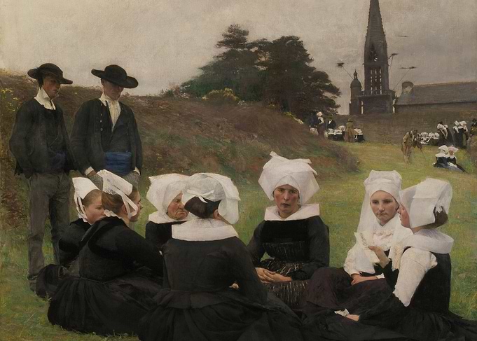 Breton Women and Men in Field