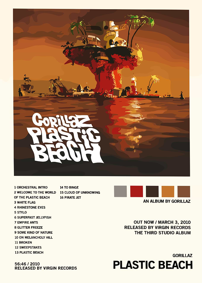 Gorillaz Plastic Beach Album Cover