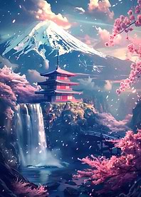 Mount Fuj Cherry Blossoms