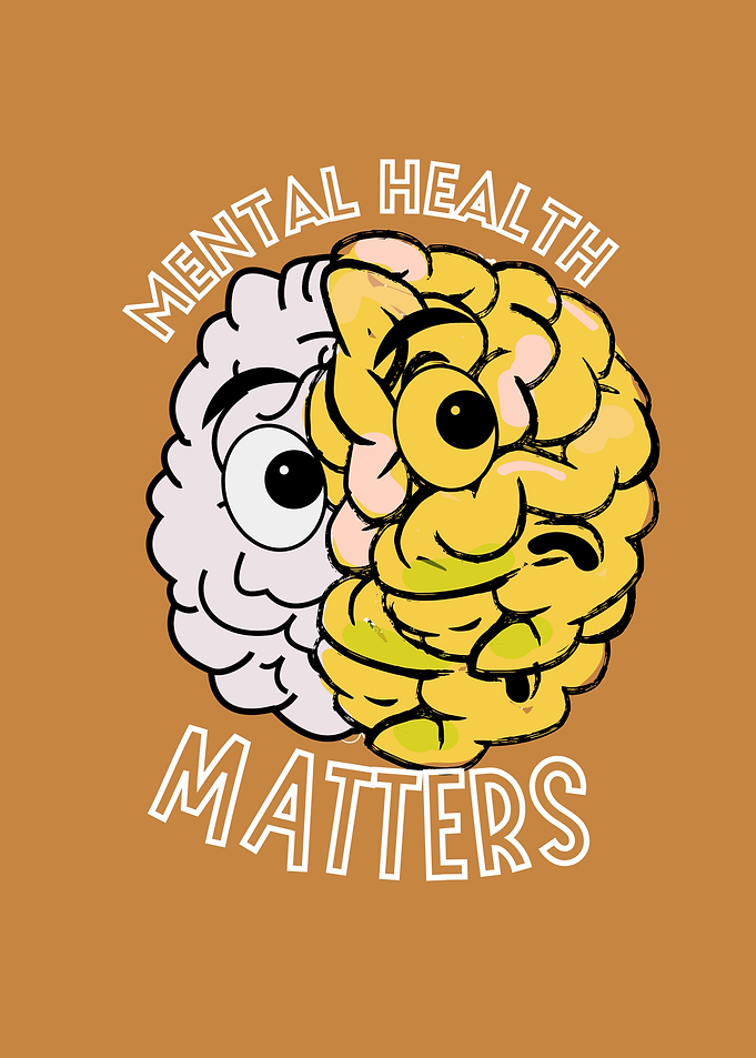 Mental Health Matters Cartoon Brain