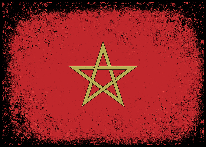 Distressed Moroccan Flag with Star