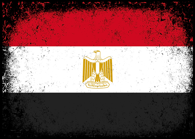 Distressed Egyptian Flag with Golden Eagle