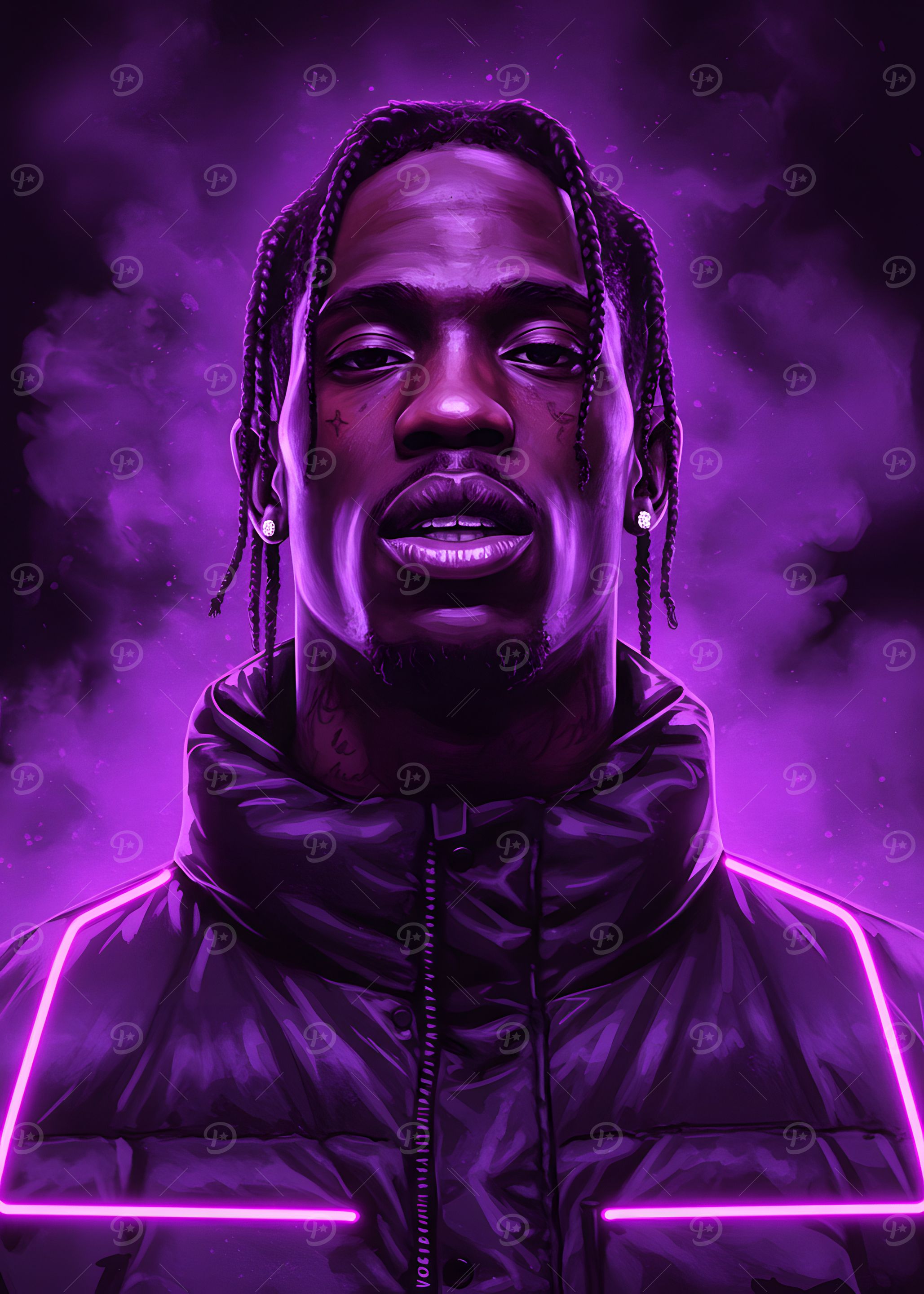Travis Scott Portrait Purple