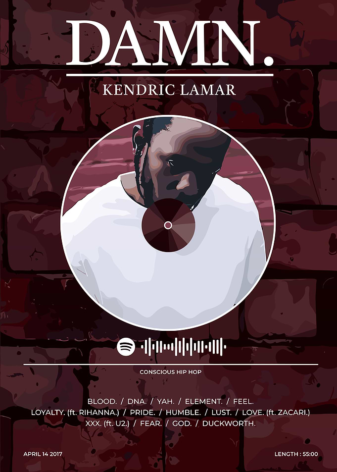 Kendrick Lamar DAMN. Album Art