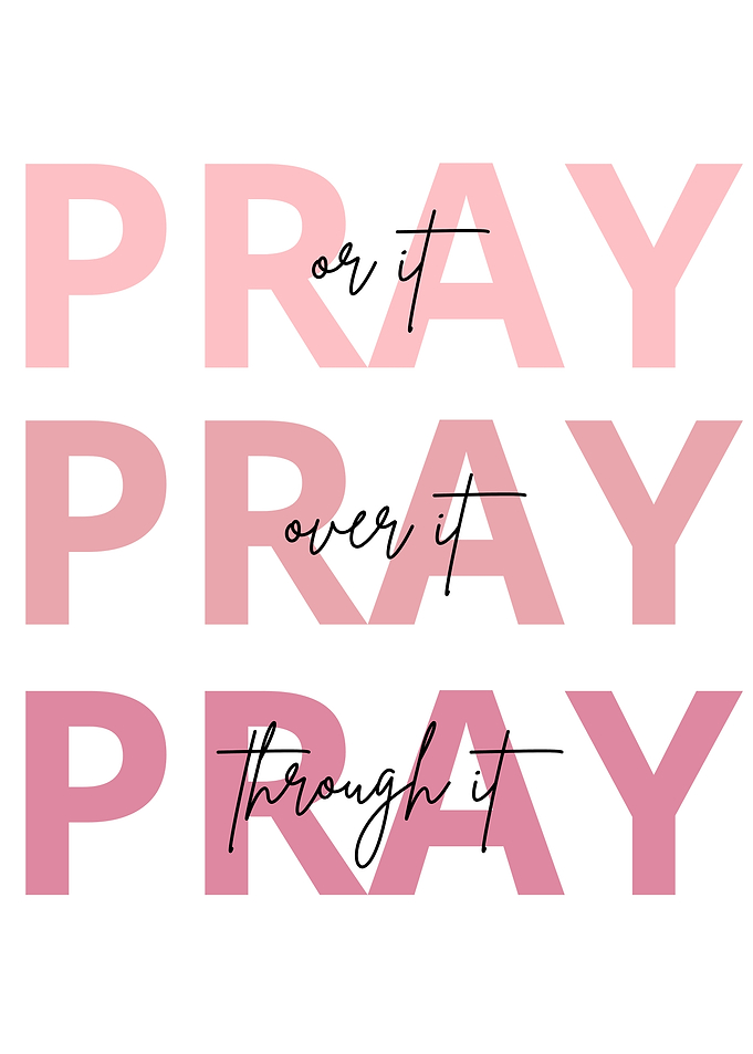 Pray Pink Inspirational Text Art