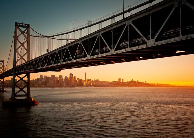 Bay Bridge at Sunset, San Francisco