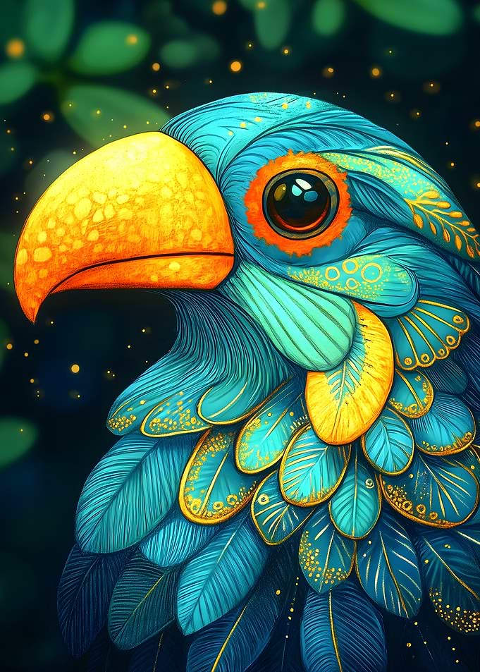 Colorful Parrot Portrait