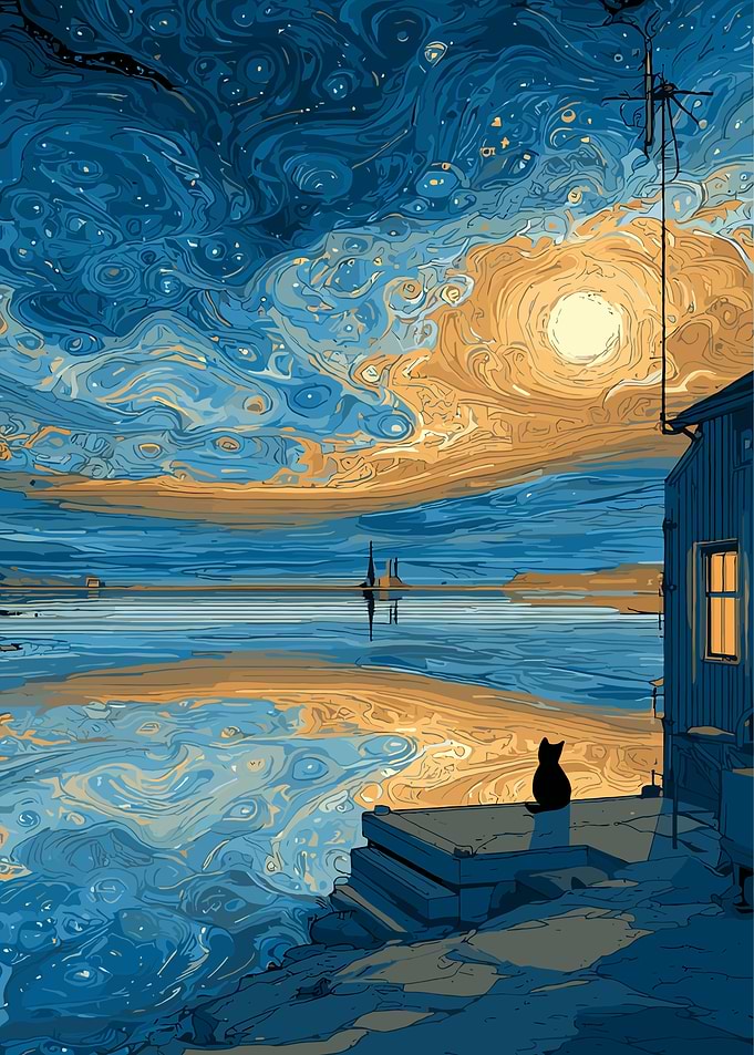 Coastal Cat Contemplation
