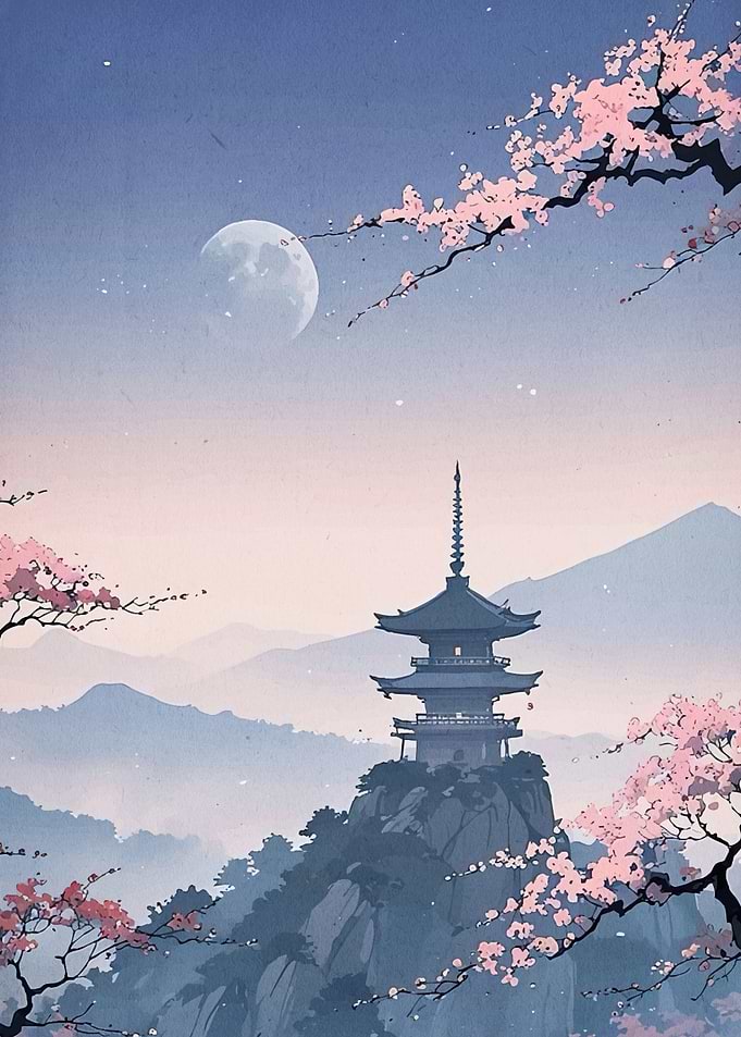 Japanese Pagoda Cherry Blossoms