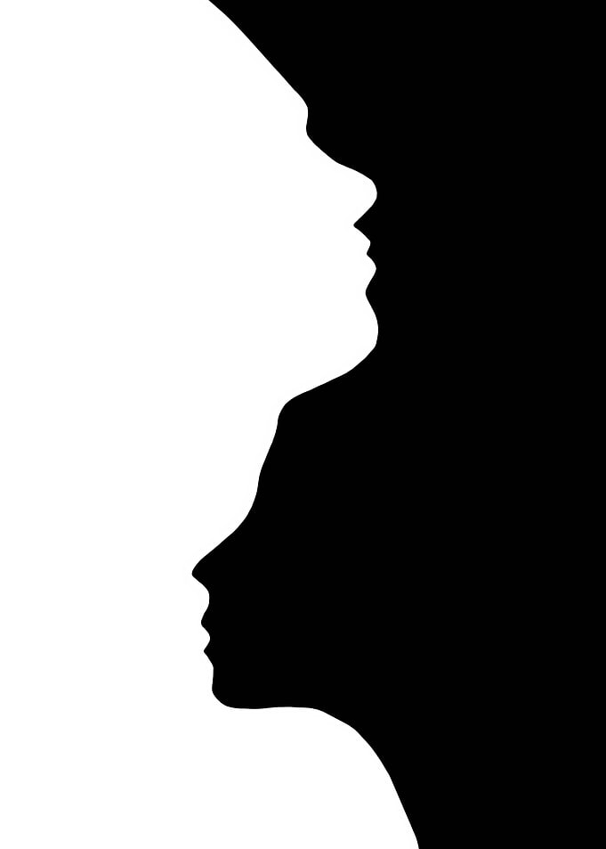 Black and White Face Silhouettes