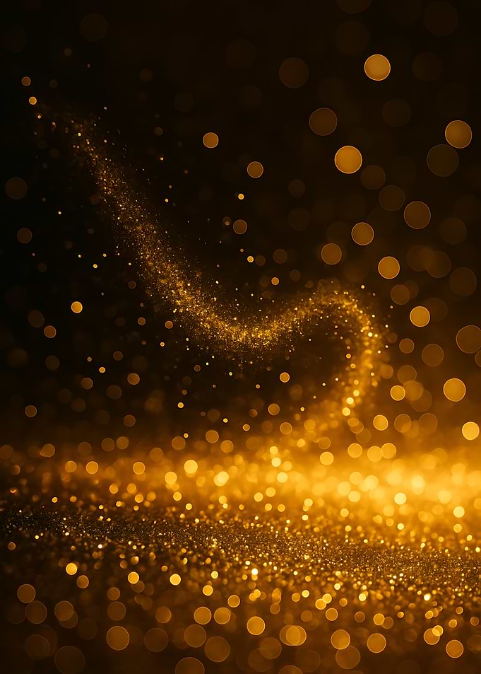 Golden Glittering Light Trail