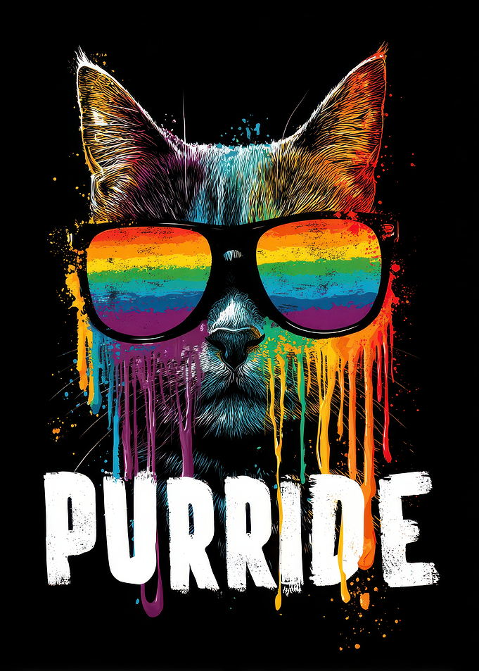 Purride Cat with Rainbow Glasses