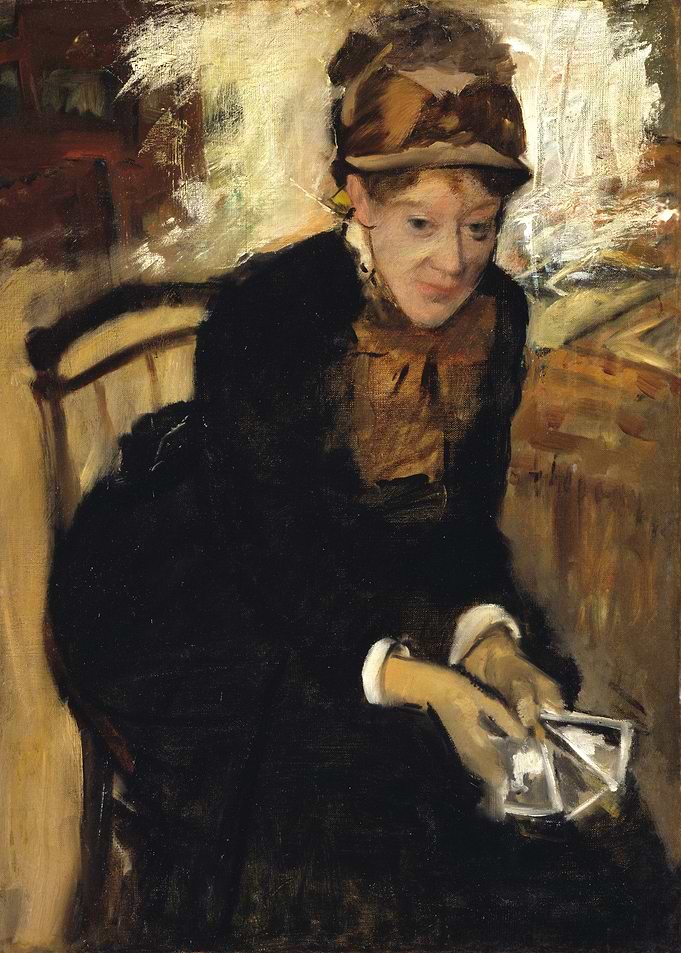 Woman with Photographs by Edgar Degas