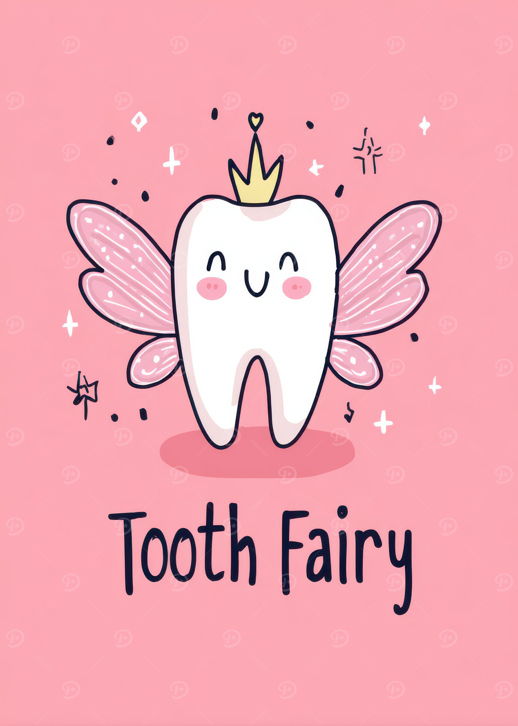 Cute Tooth Fairy Cartoon Illustration