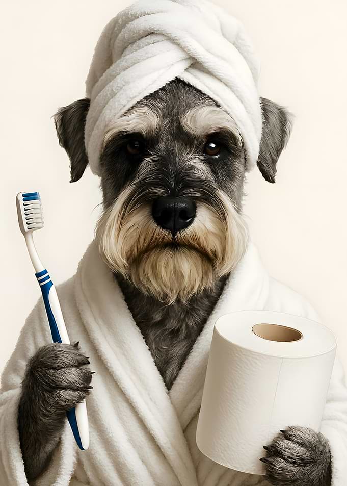 Schnauzer Dog Bathroom Toilet