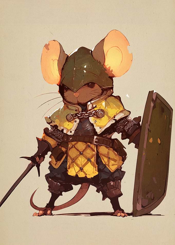 Armored Mouse Warrior Illustration