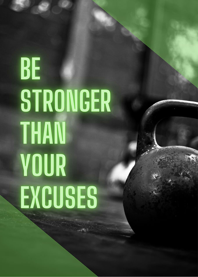 Be Stronger Than Your Excuses Motivational Gym Metal Poster