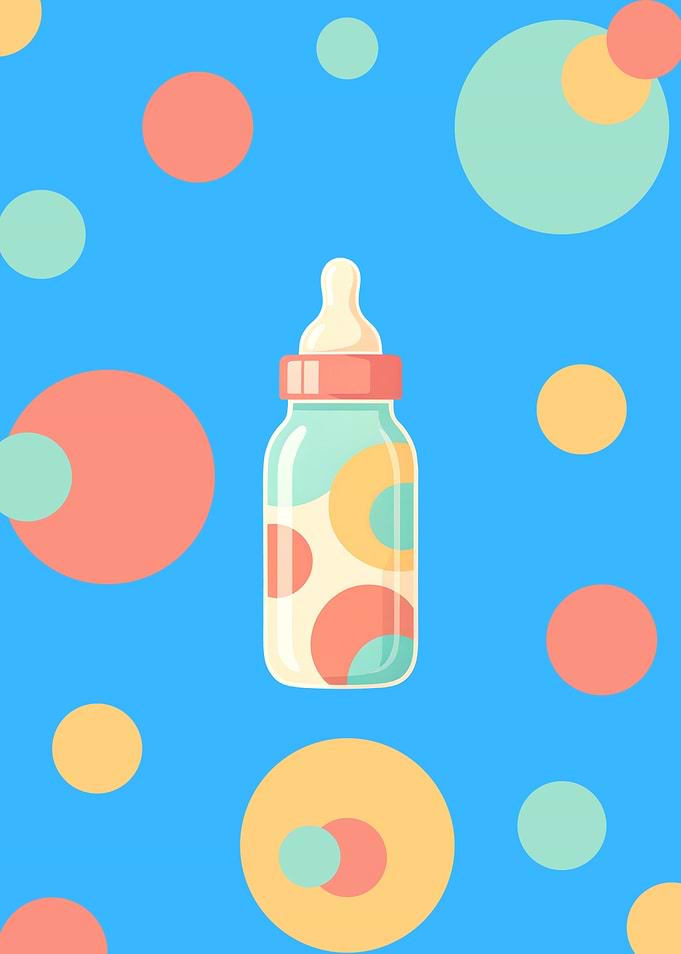 Baby Bottle with Colorful Circle Pattern