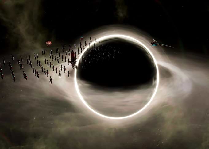Space Battle Near Black Hole