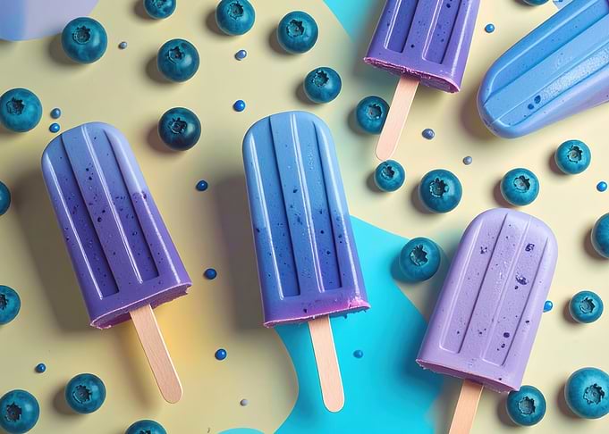 Blueberry Popsicles Still Life