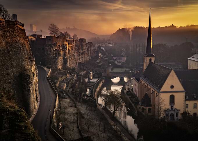 Luxembourg Cityscape at Sunrise