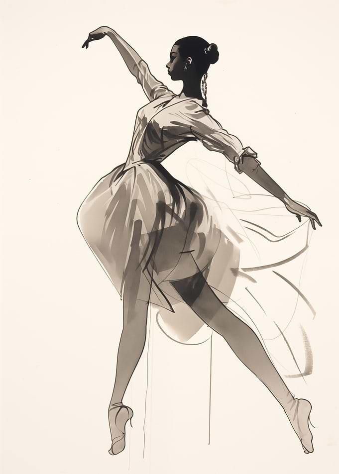 Ballerina in Motion Sketch