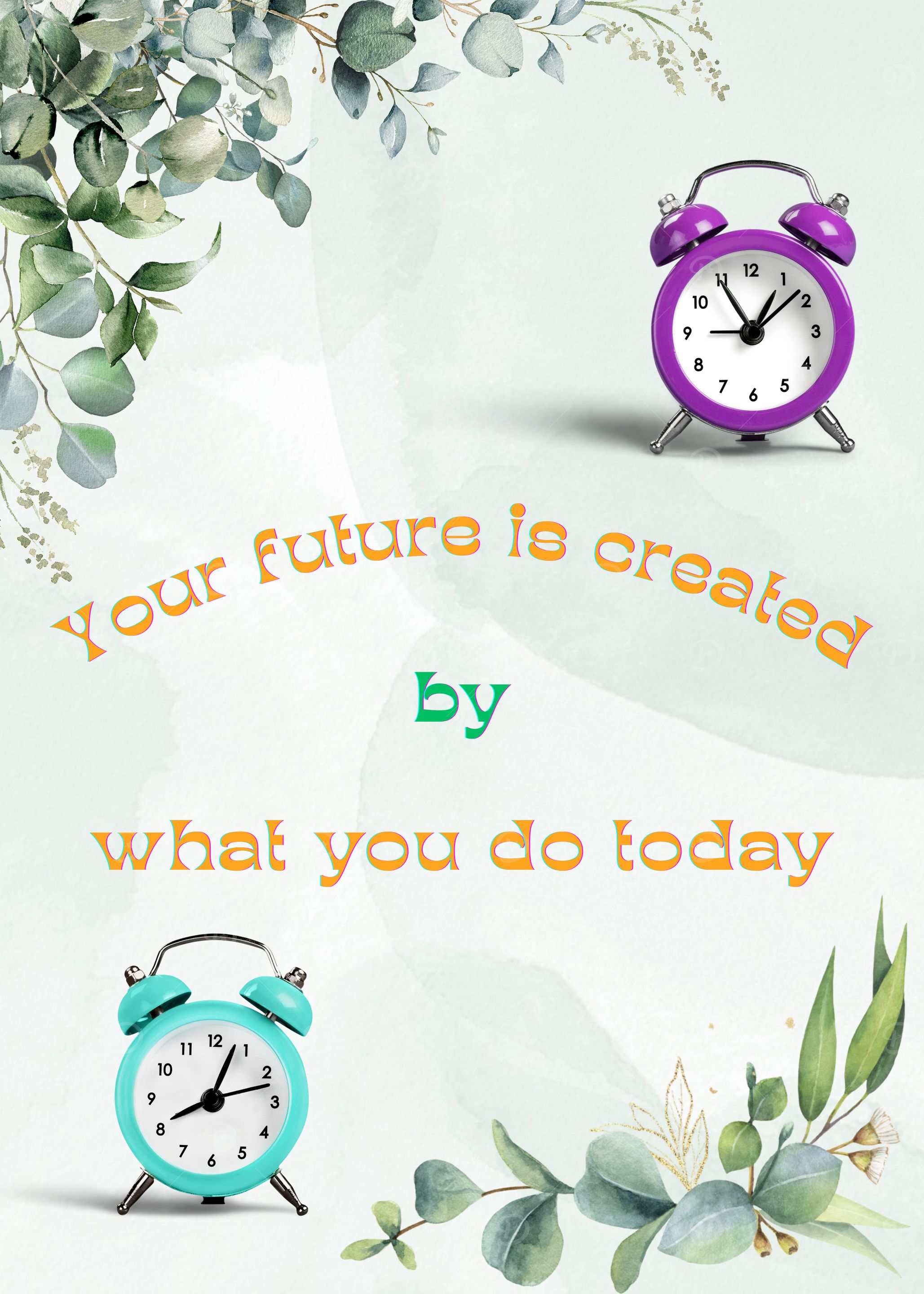 Inspirational Time Quote with Clocks